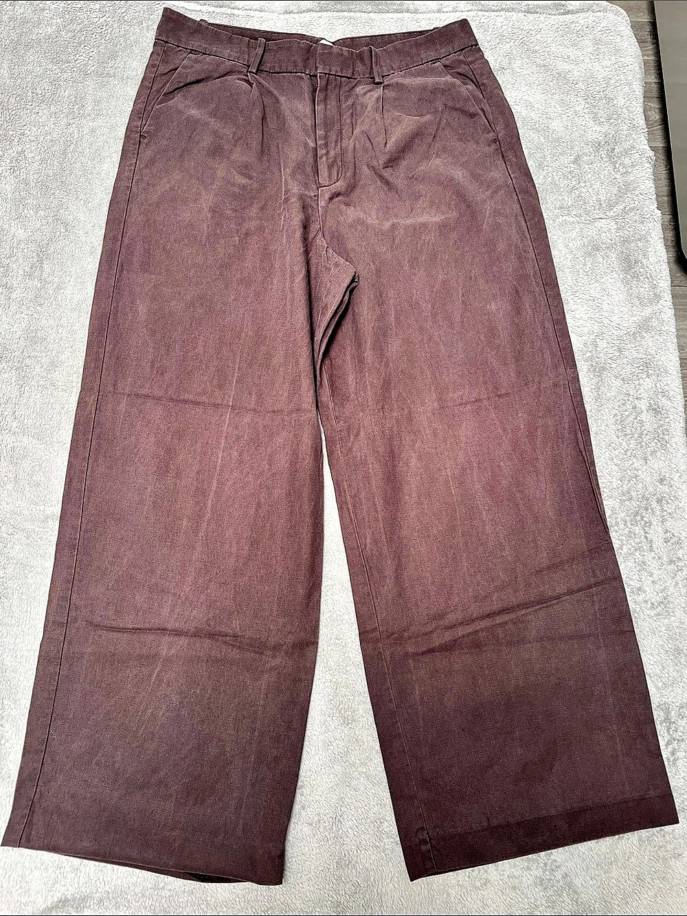 Madewell Slouchy Straight Pant in Cotton Linen Lyosel Blend 12 Brown